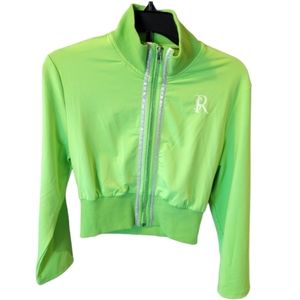 Gsuwoo So Real neon green zip up jacket large